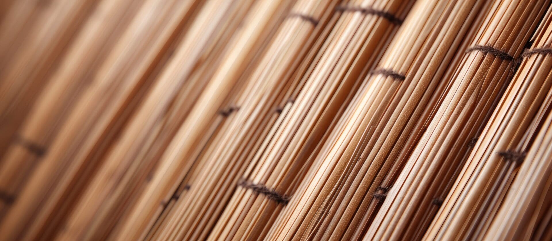 Close-up of bamboo blind slats